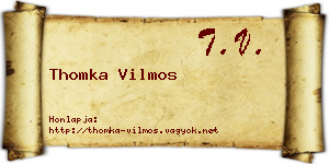 Thomka Vilmos névjegykártya